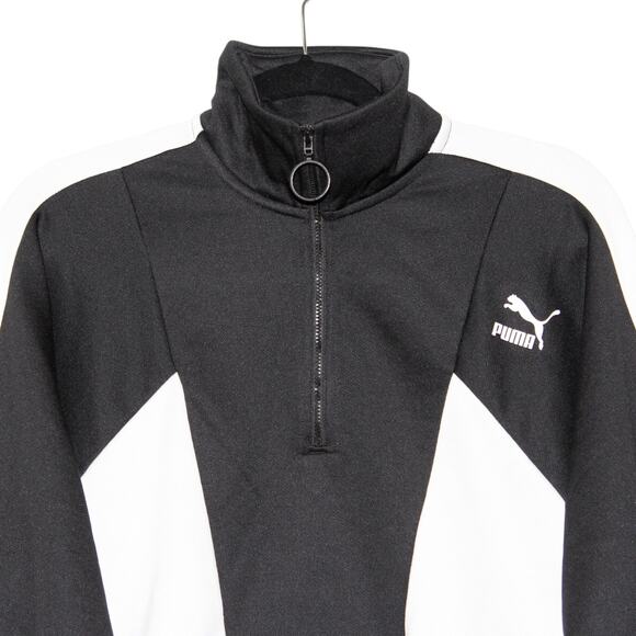 PUMA Cropped Half Zip Jacket Black Size Medium NWT - Picture 2 of 6